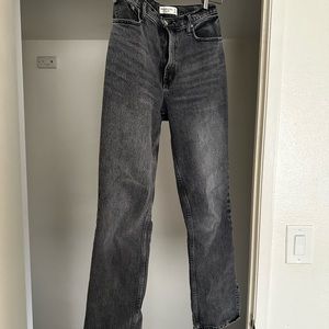 Abercrombie and Fitch Black wash 90s straight ultra highrise